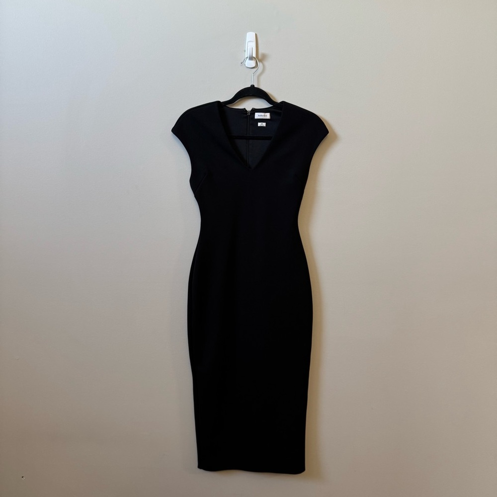 Babaton Aritzia Maxi cap sleeve v-neck Press dress - Black - Picture 2 of 7